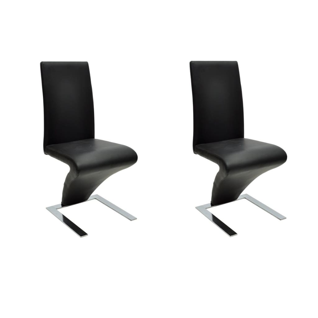 Chaises à manger lot de 2 noir similicuir - XIOS