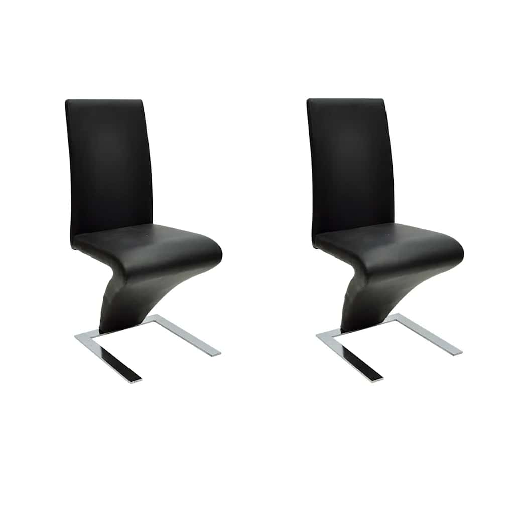 Chaises à manger lot de 2 noir similicuir - XIOS