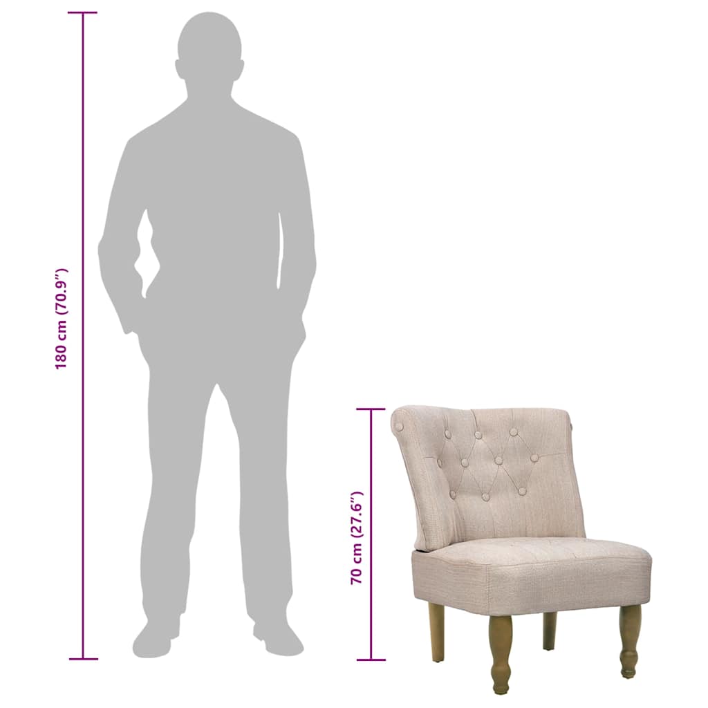 Fauteuil de style France crème tissu - XIOS