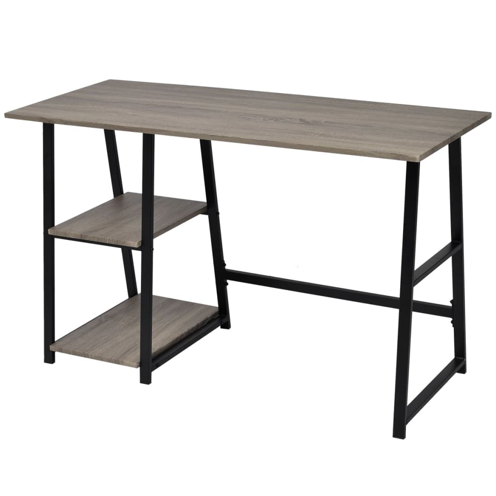 Bureau avec 2 étagères Gris et chêne - XIOS
