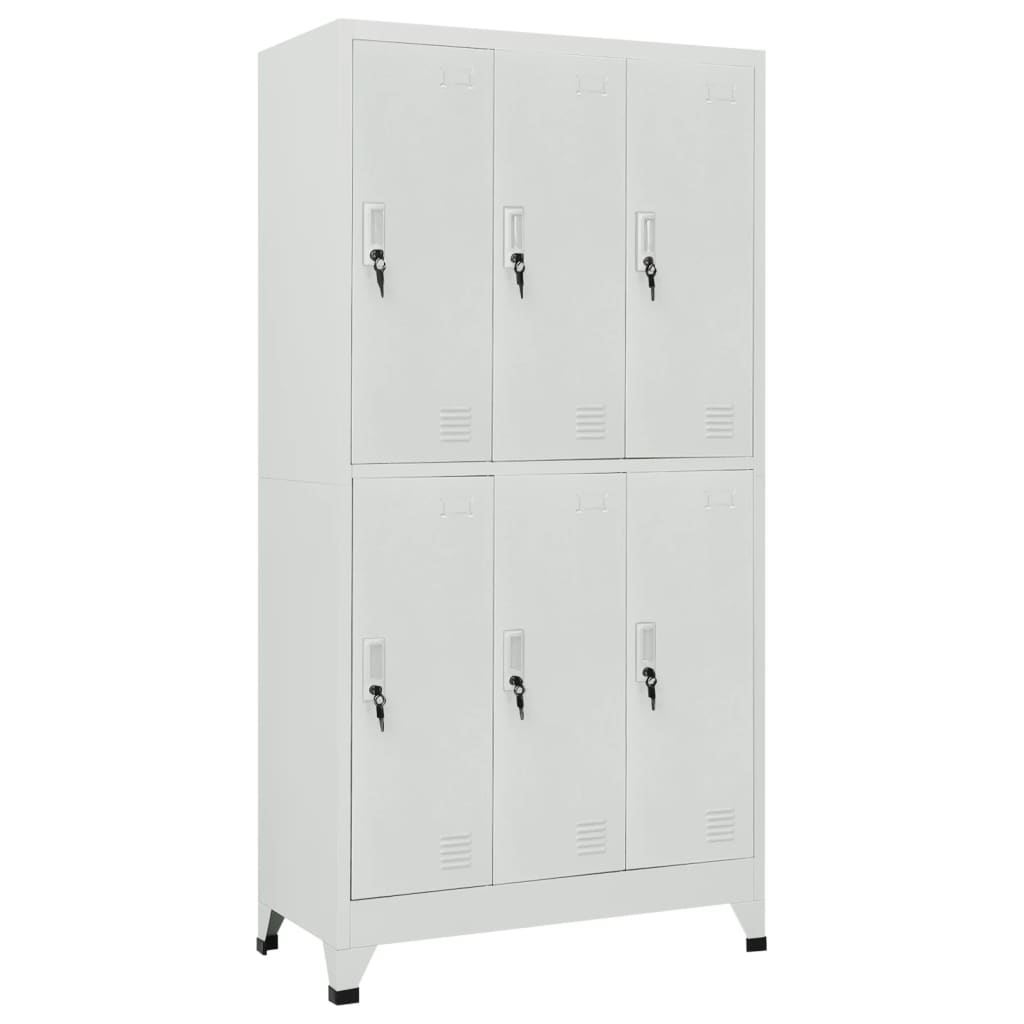 Armoire à casier avec 6 compartiments Acier 90x45x180 cm Gris - XIOS