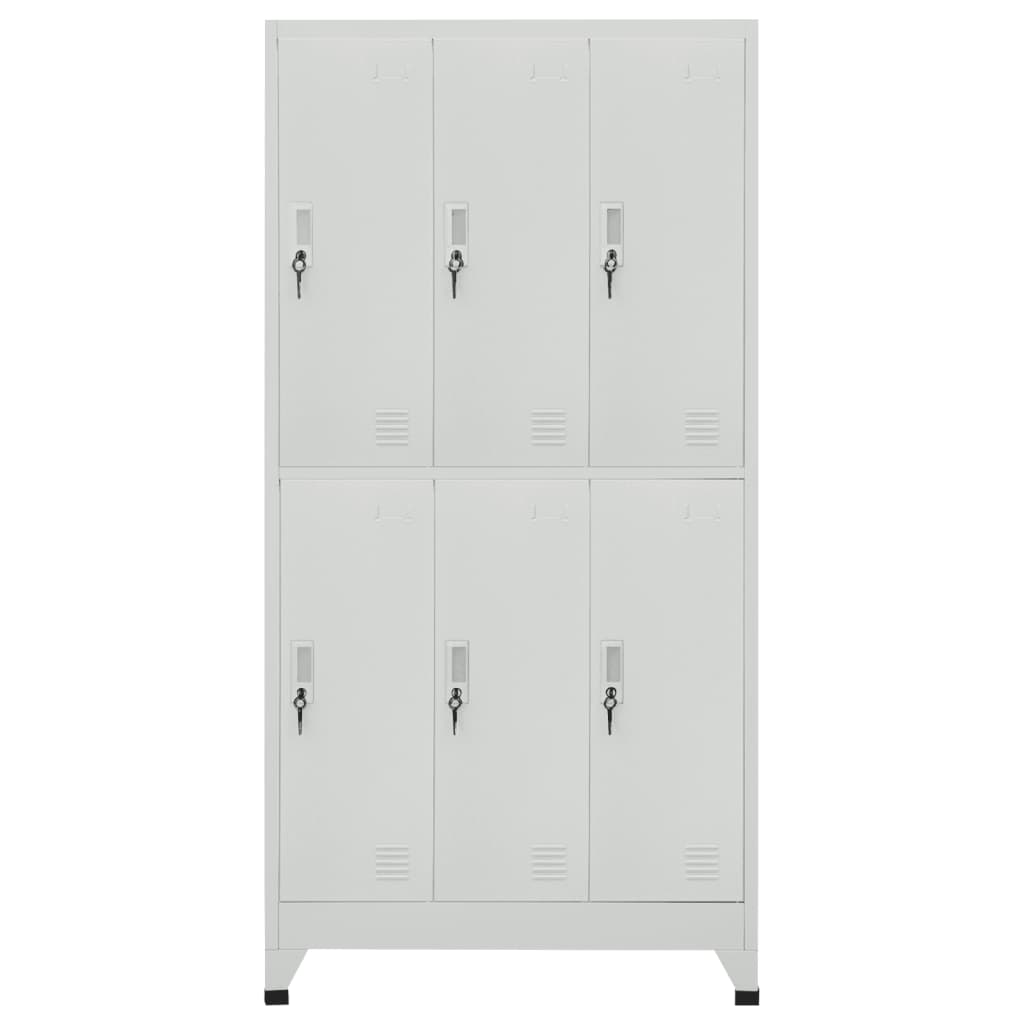Armoire à casier avec 6 compartiments Acier 90x45x180 cm Gris - XIOS