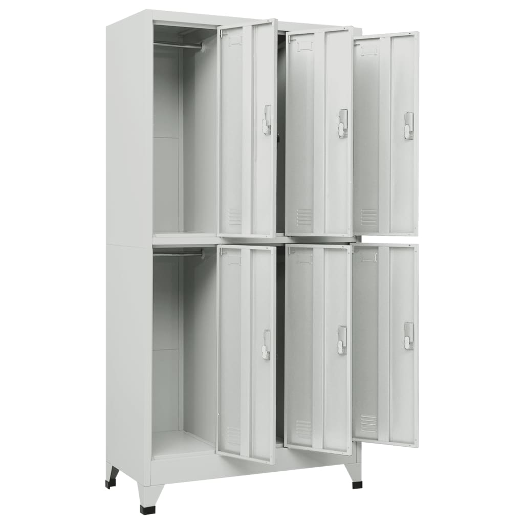 Armoire à casier avec 6 compartiments Acier 90x45x180 cm Gris - XIOS