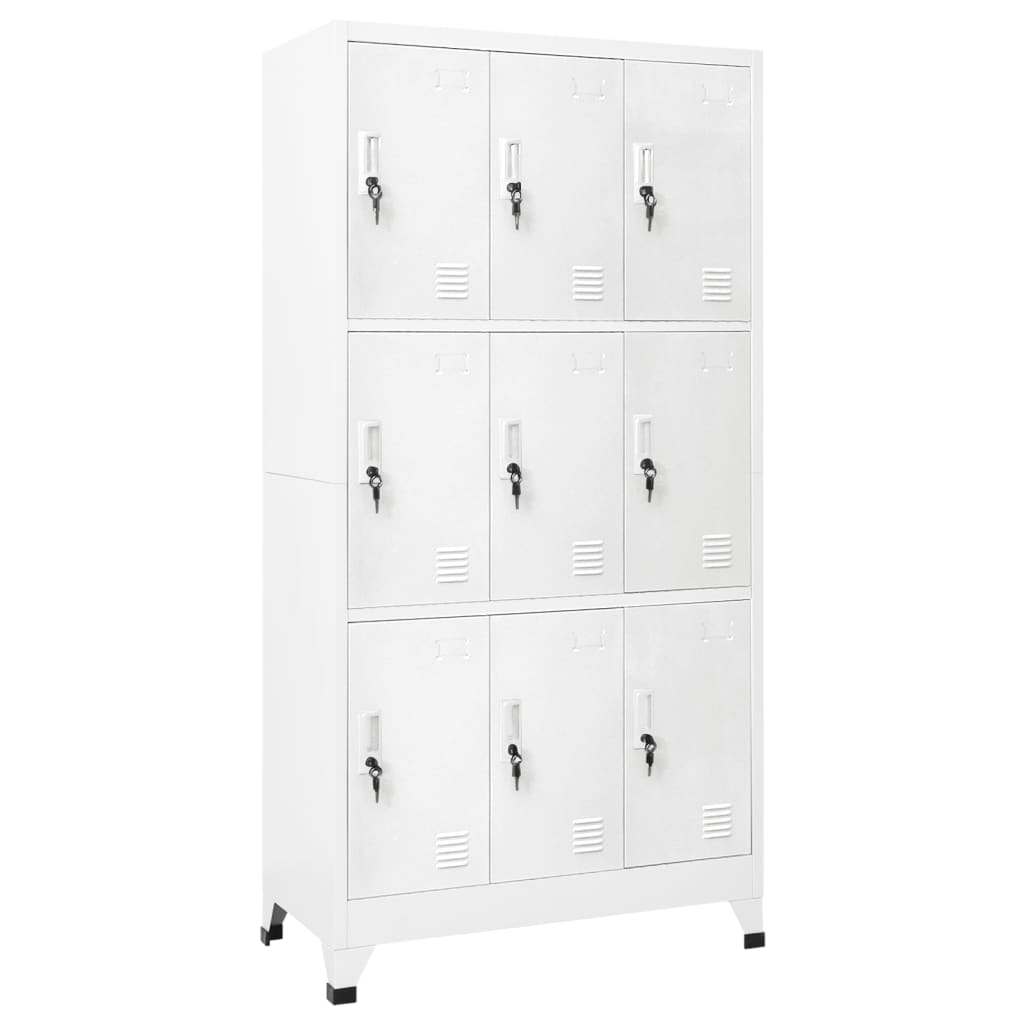 Armoire à casier avec 9 compartiments Acier 90x45x180 cm Gris - XIOS