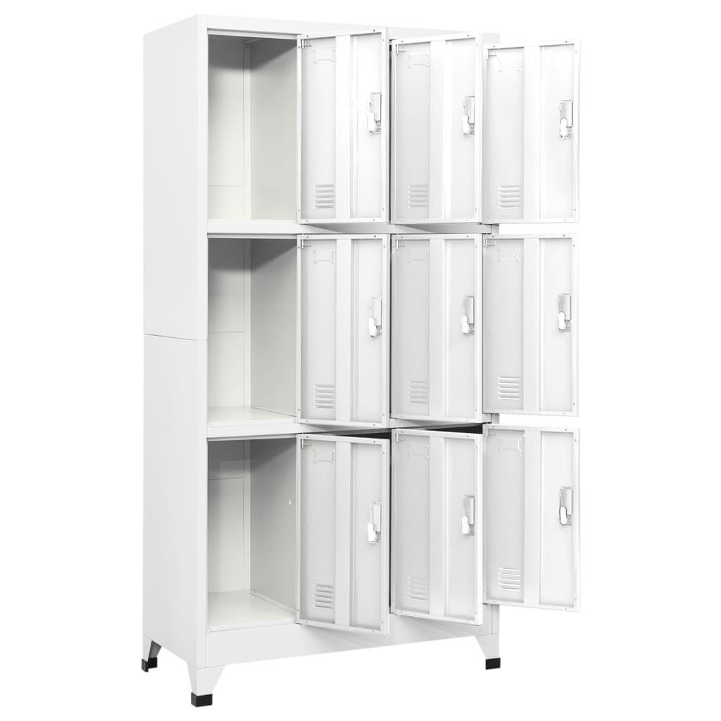 Armoire à casier avec 9 compartiments Acier 90x45x180 cm Gris - XIOS