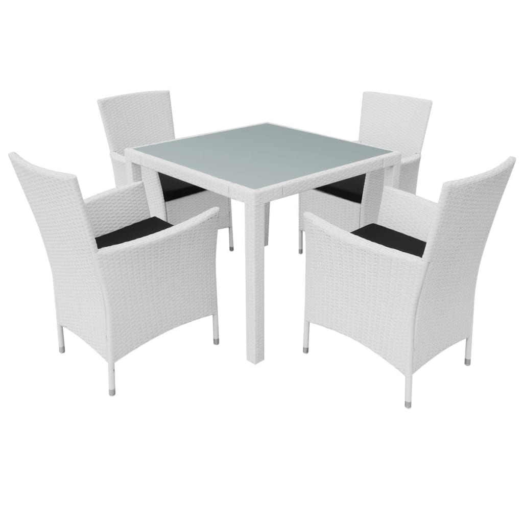 Salon de jardin 5 pcs Résine tressée Blanc-crème - XIOS