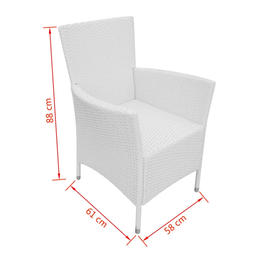Salon de jardin 5 pcs Résine tressée Blanc-crème - XIOS