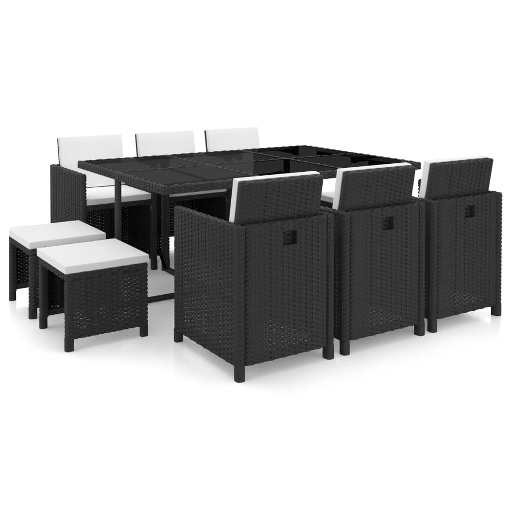 Ensemble à manger d’extérieur 11 pcs coussins résine tressée - XIOS