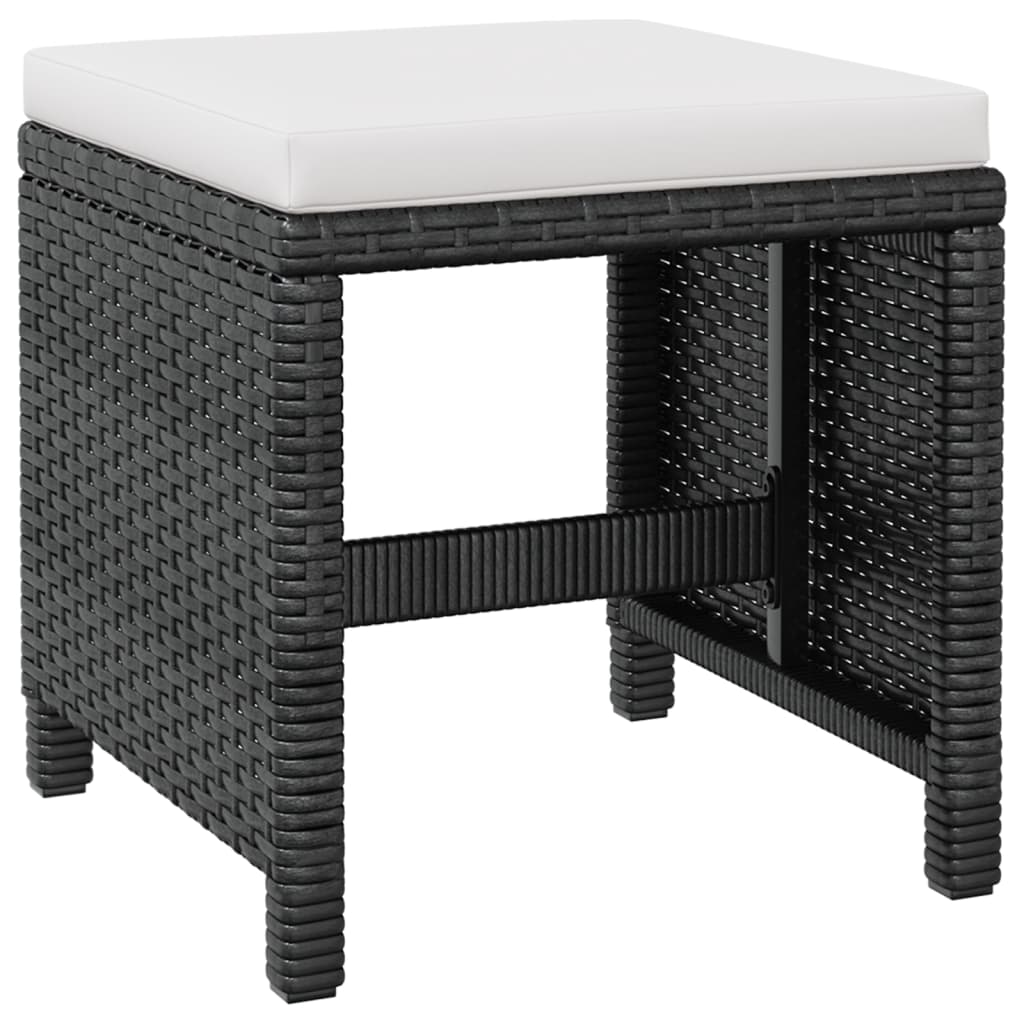 Ensemble à manger d'extérieur 5 pcs Rotin et bois d'acacia Noir - XIOS