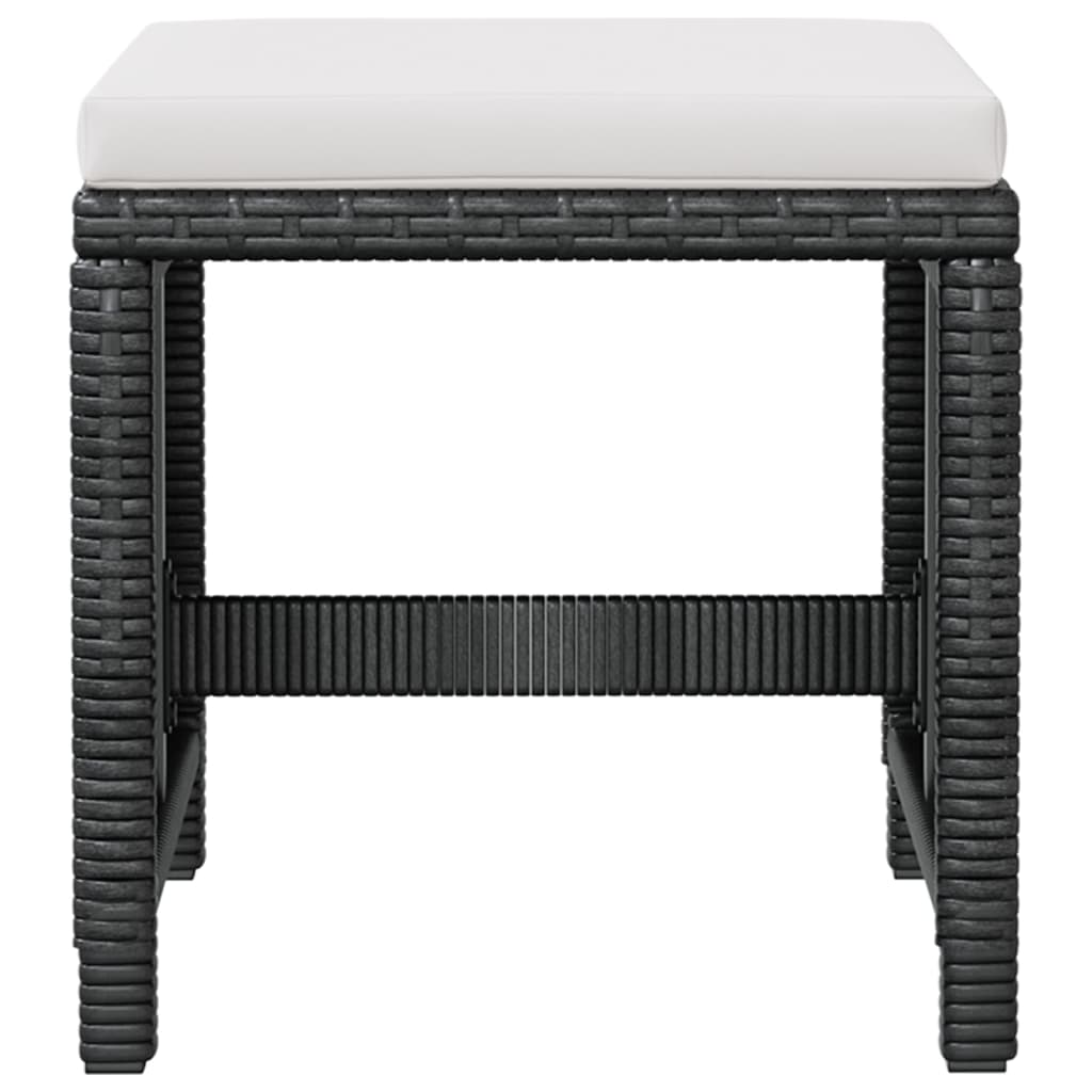 Ensemble à manger d'extérieur 5 pcs Rotin et bois d'acacia Noir - XIOS