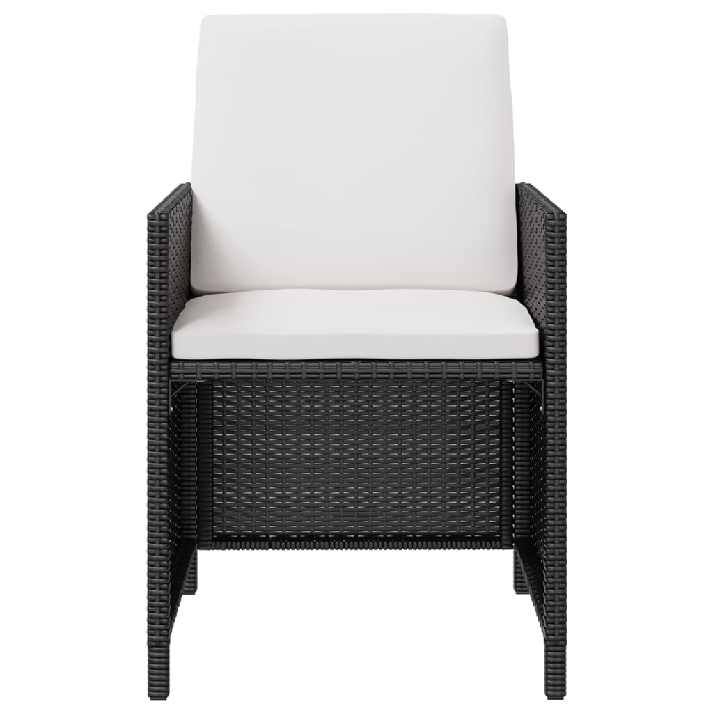 Ensemble à manger d'extérieur 11pcs Rotin et bois d'acacia Noir - XIOS