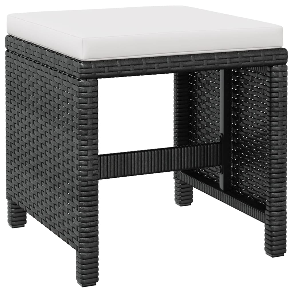 Ensemble à manger d'extérieur 11pcs Rotin et bois d'acacia Noir - XIOS