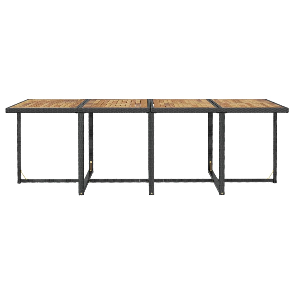 Ensemble à manger d'extérieur 13pcs Rotin et bois d'acacia Noir - XIOS