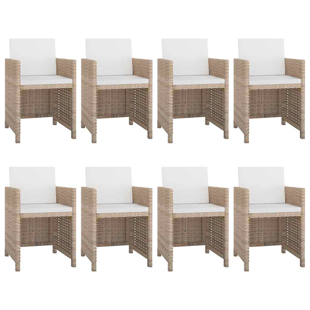 Ensemble à manger d'extérieur et coussins 9 pcs résine tressée - XIOS