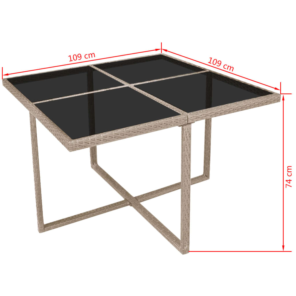Ensemble à manger d'extérieur et coussins 9 pcs résine tressée - XIOS