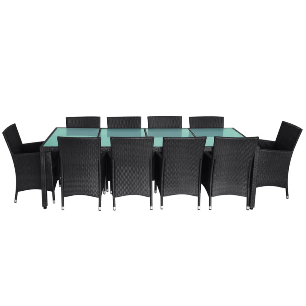 Ensemble à manger d'extérieur 11 pcs coussins résine tressée - XIOS