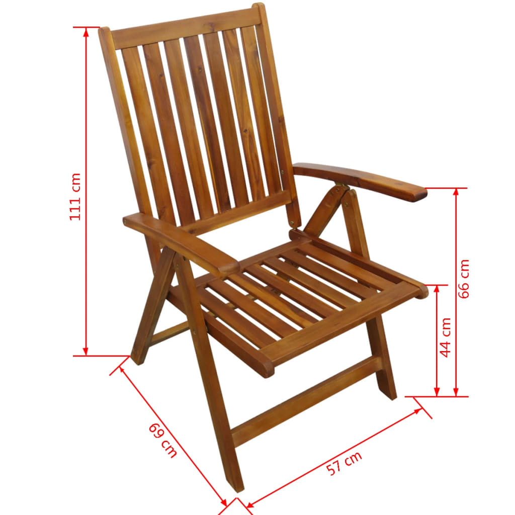 Ensemble à manger d'extérieur 7 pcs Bois d'acacia solide