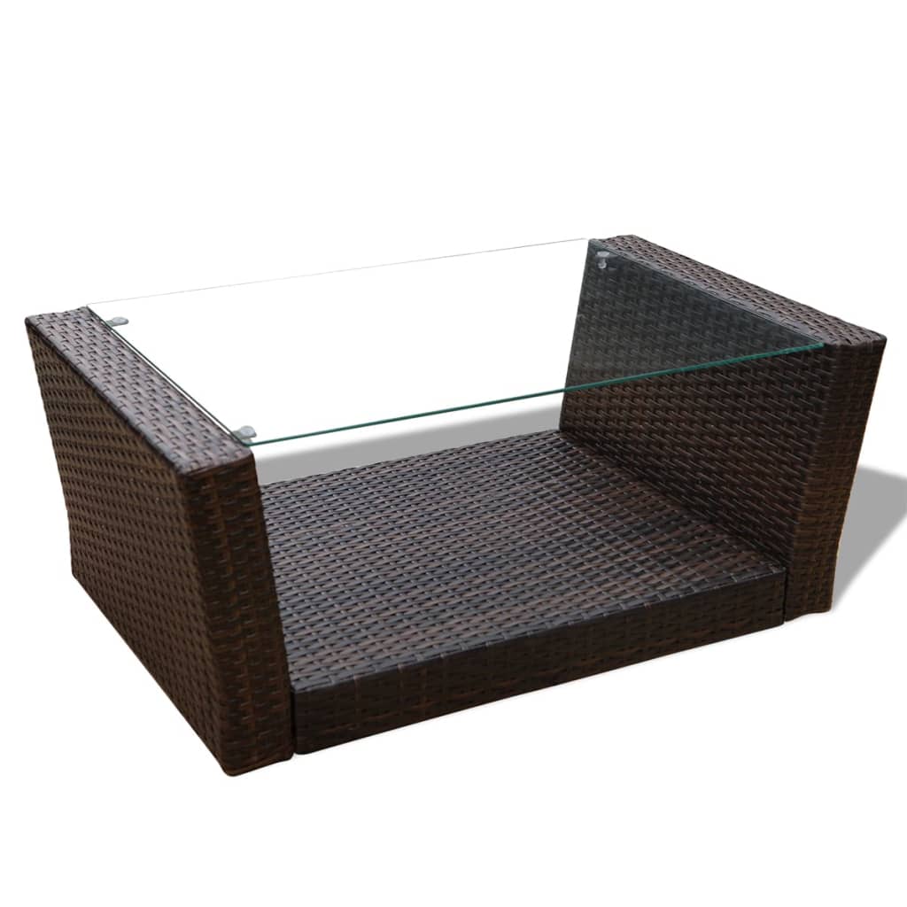 Salon de jardin 4 pcs avec coussins Résine tressée Marron - XIOS