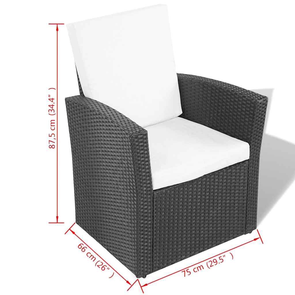 Salon de jardin 4 pcs avec coussins Résine tressée Noir - XIOS