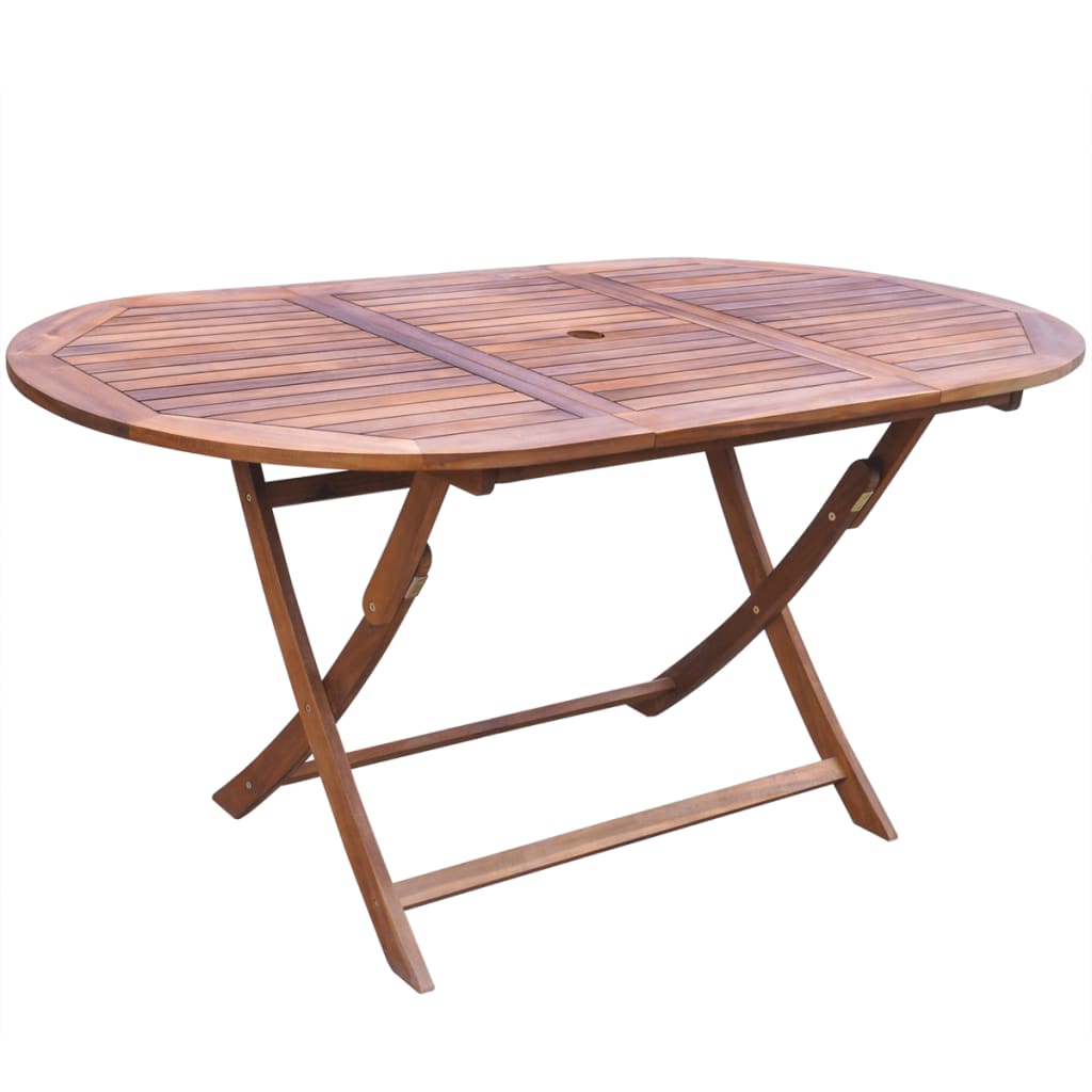 Ensemble à manger d'extérieur 9 pcs et coussins Acacia solide