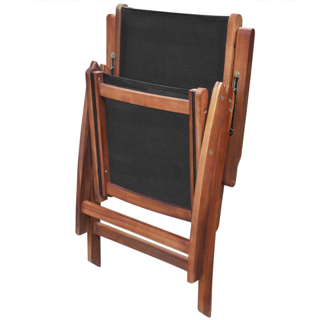 Ensemble à manger d'extérieur 9 pcs et coussins Acacia solide