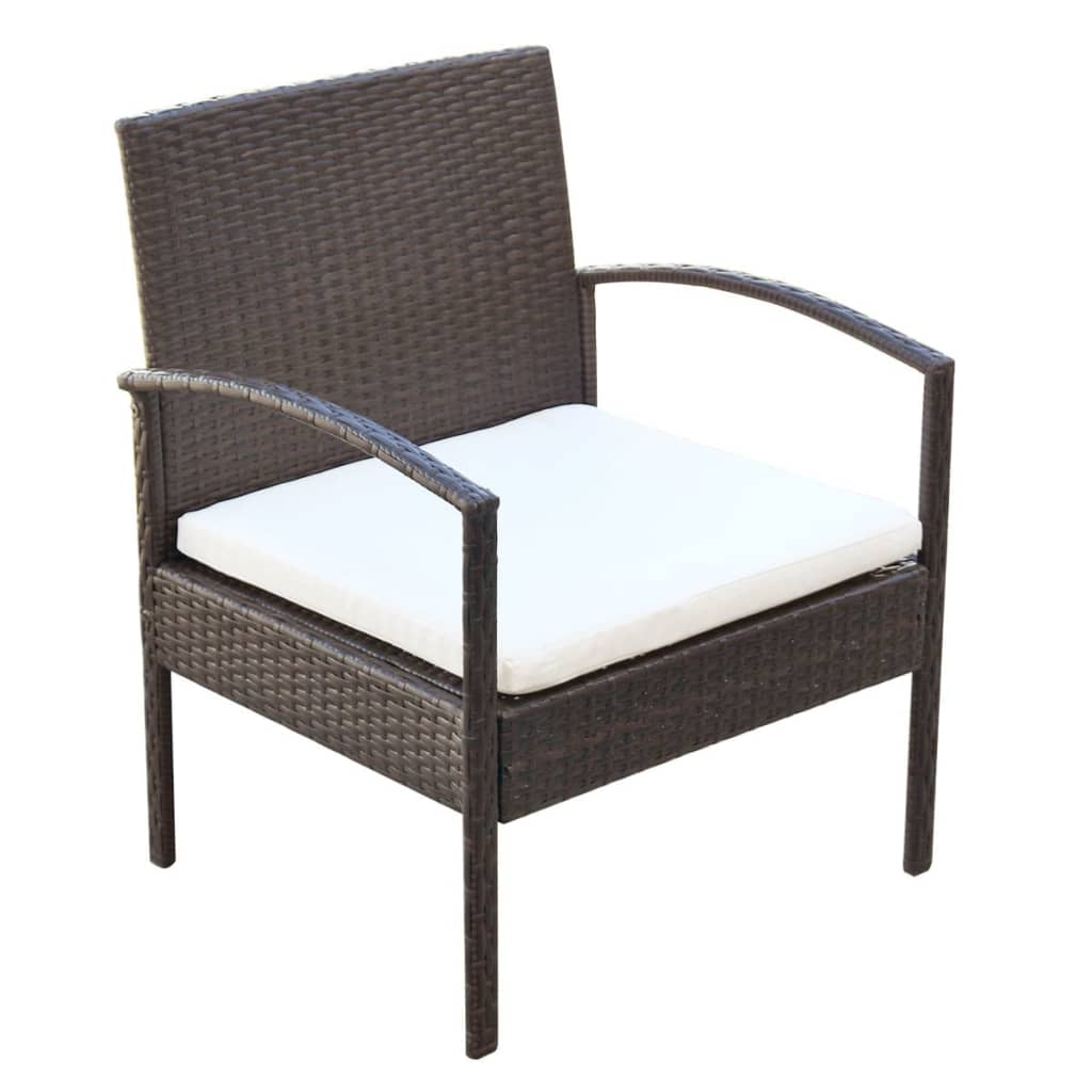Salon de jardin 4 pcs avec coussins Résine tressée Marron - XIOS