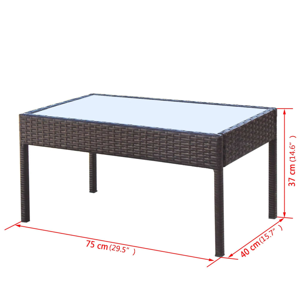 Salon de jardin 4 pcs avec coussins Résine tressée Marron - XIOS