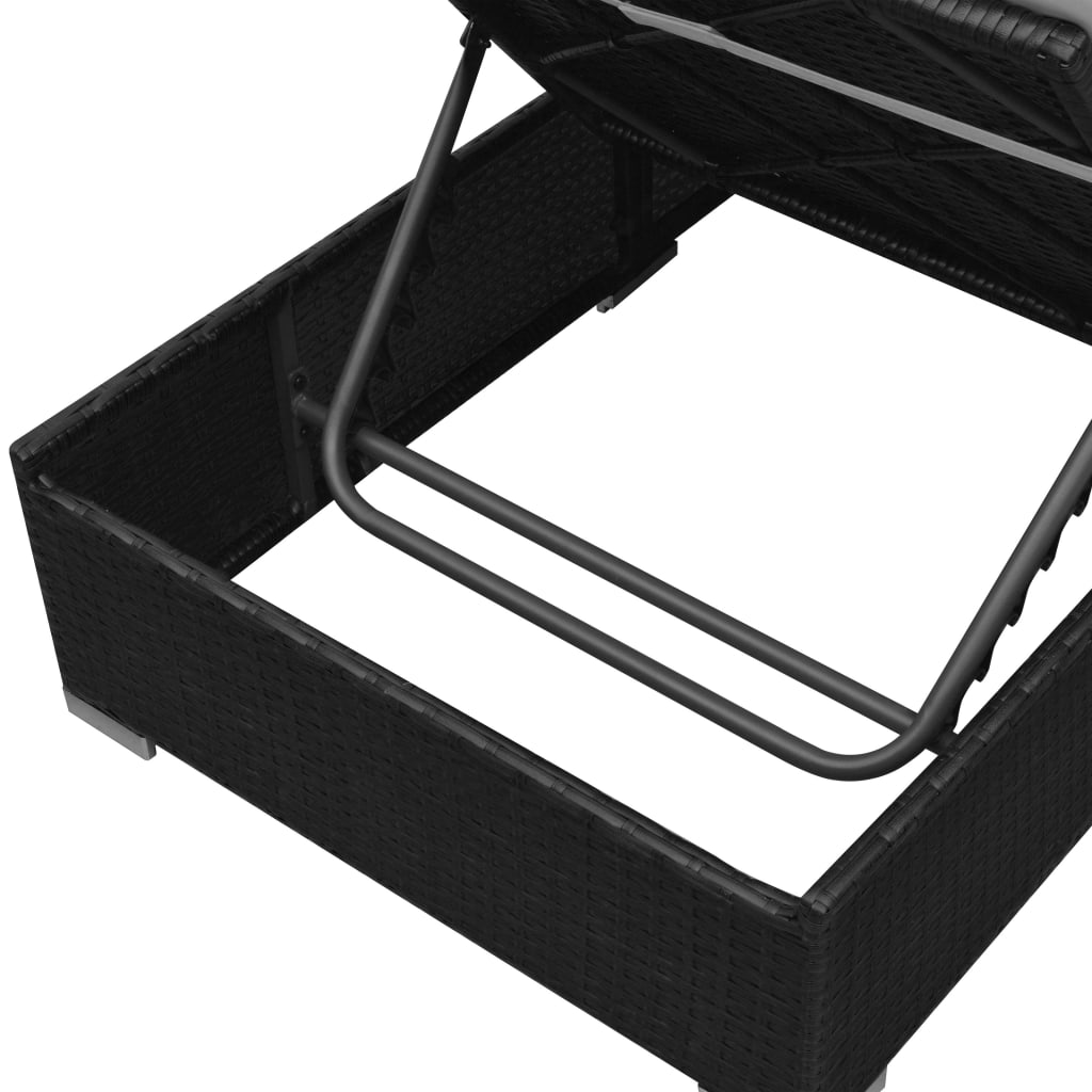 Salon de jardin 3 pcs avec coussins Résine tressée Noir - XIOS