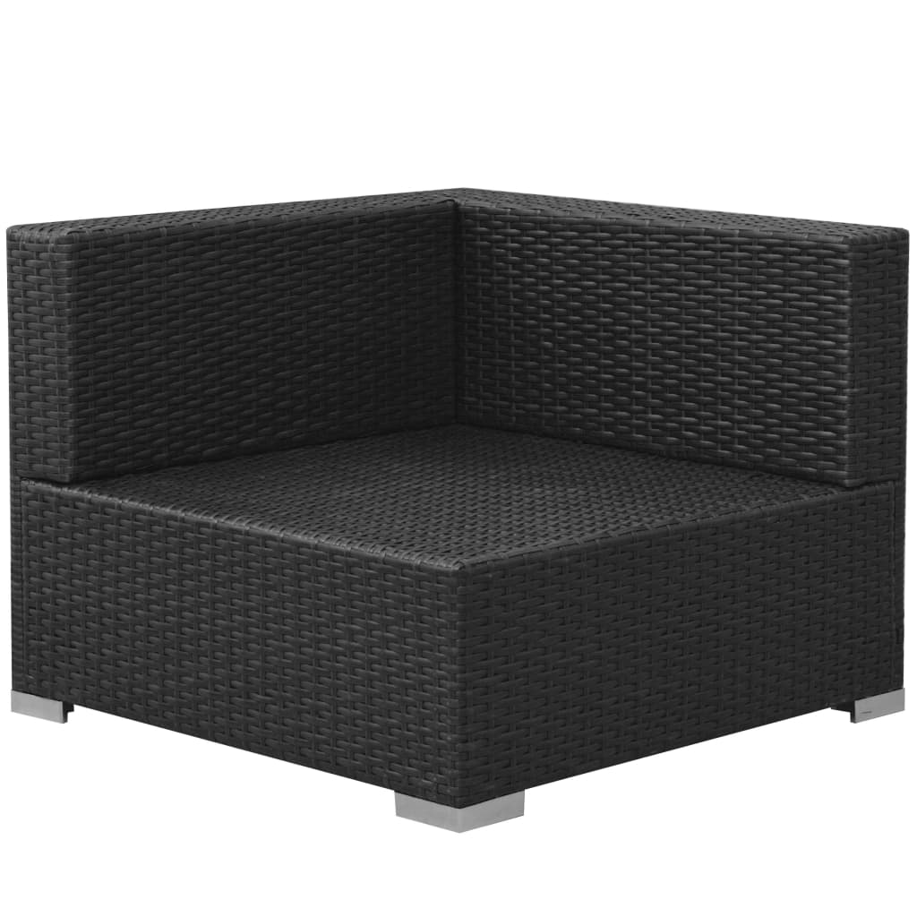 Salon de jardin 3 pcs avec coussins Résine tressée Noir - XIOS