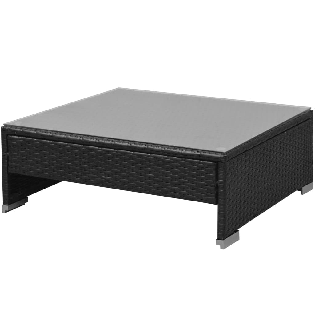 Salon de jardin 7 pcs avec baldaquin Résine tressée Noir - XIOS