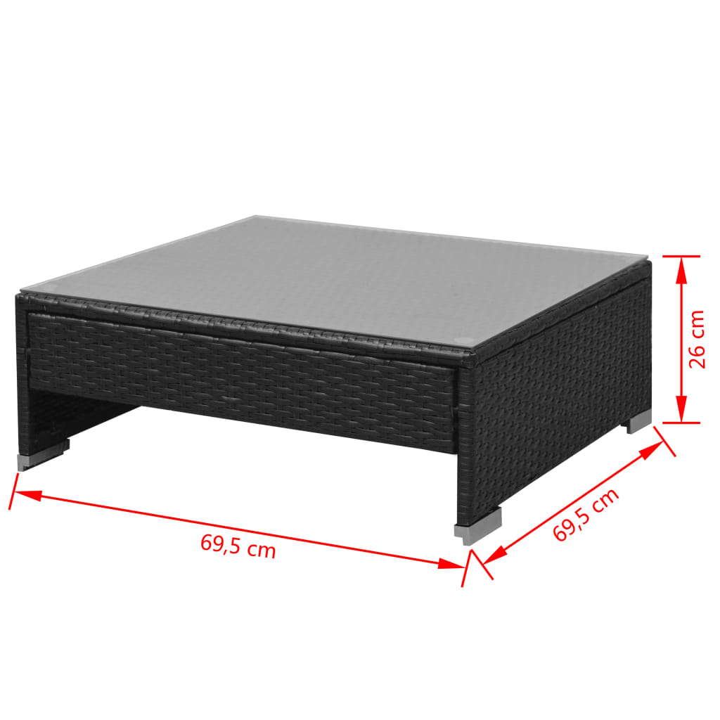 Salon de jardin 7 pcs avec baldaquin Résine tressée Noir - XIOS