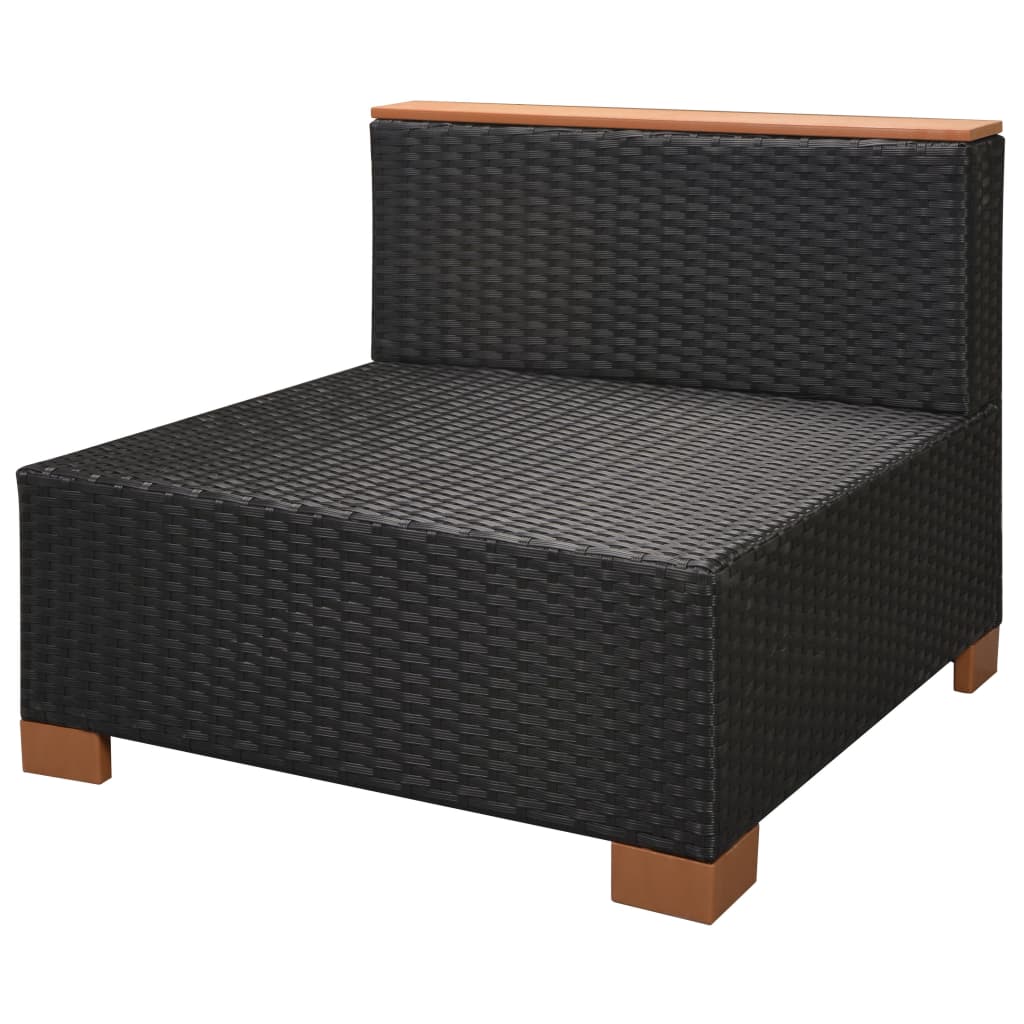 Salon de jardin 6 pcs avec coussins résine tressée noir - XIOS
