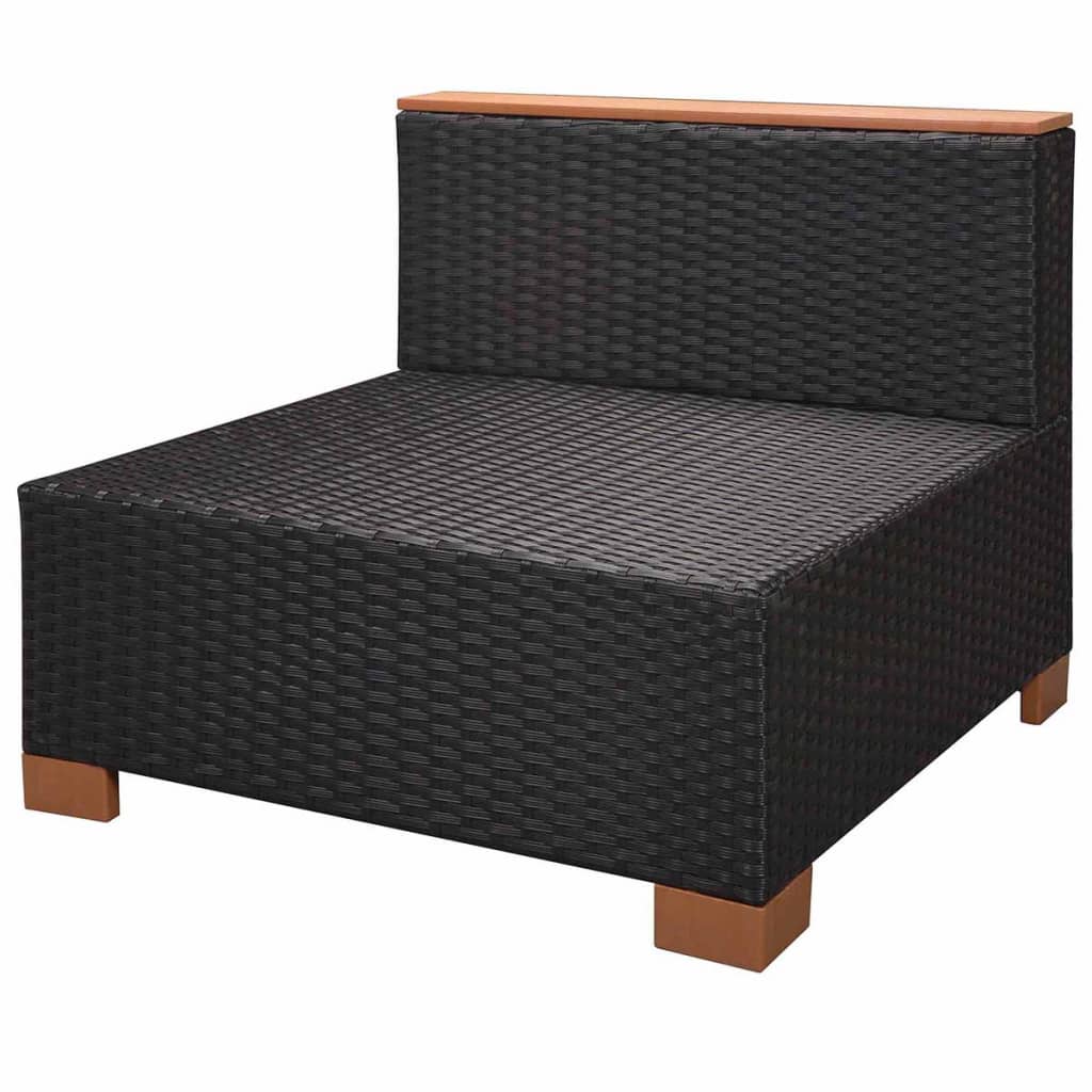 Salon de jardin 7 pcs avec coussins Résine tressée Noir - XIOS
