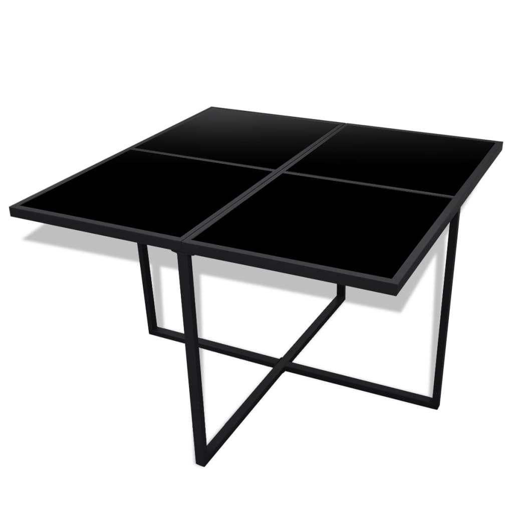 Ensemble à manger d'extérieur 9pcs coussins Résine tressée Noir - XIOS