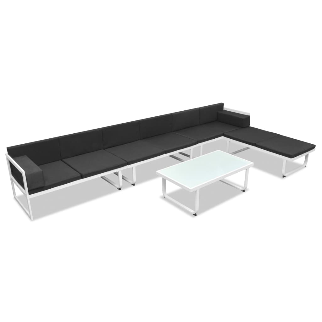 Salon de jardin 5 pcs Textilène Aluminium Noir - XIOS