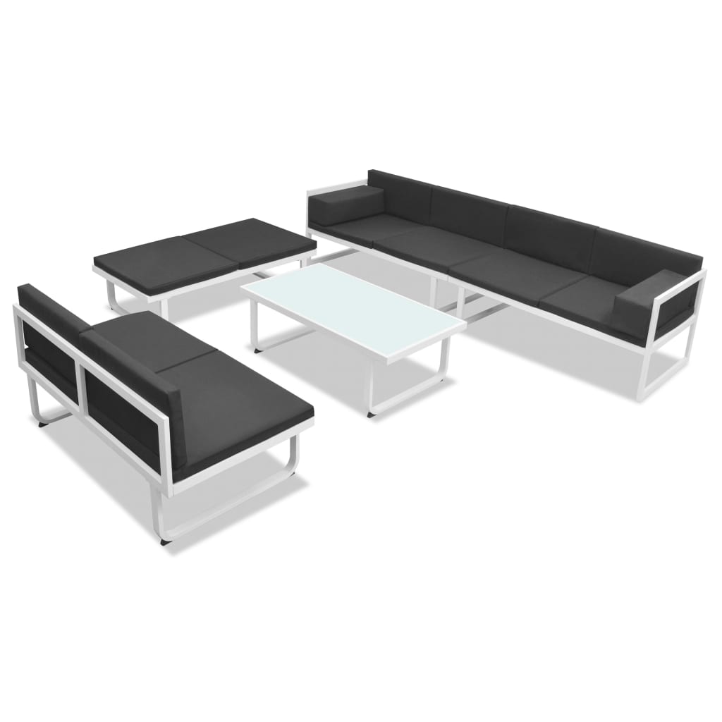 Salon de jardin 5 pcs Textilène Aluminium Noir - XIOS