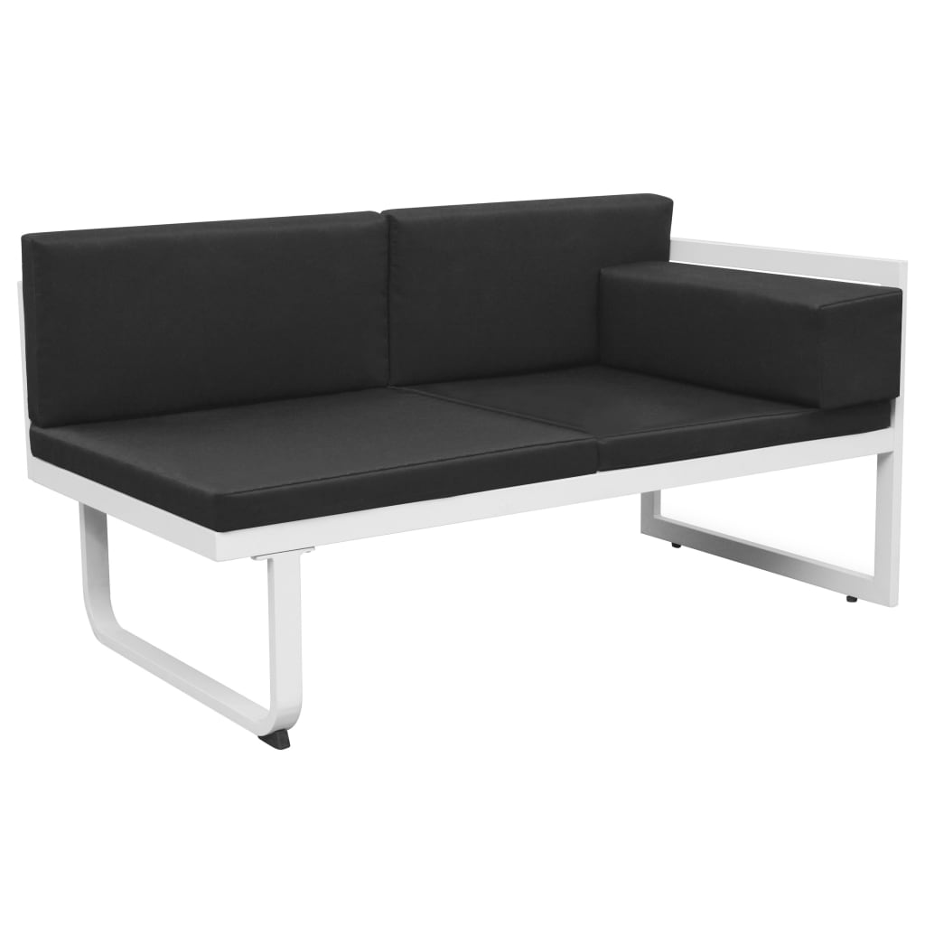 Salon de jardin 5 pcs Textilène Aluminium Noir - XIOS