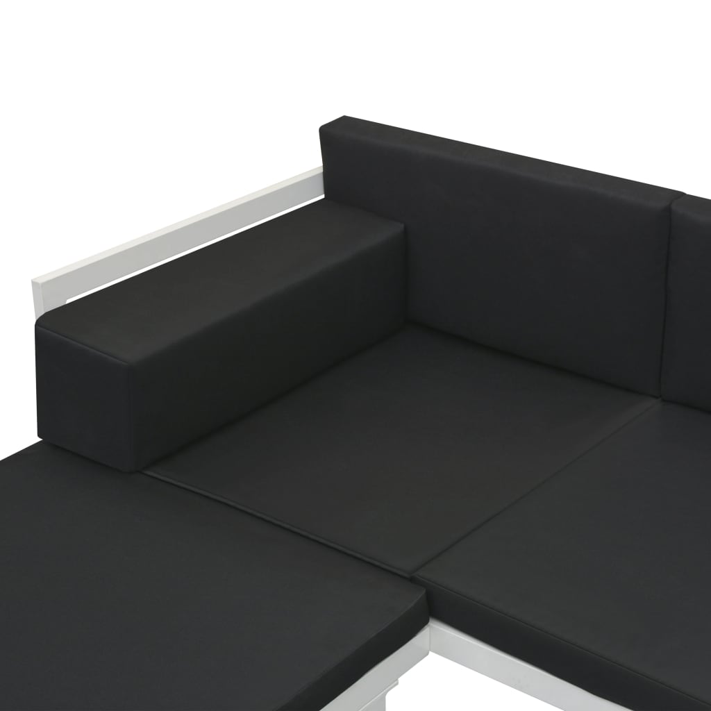 Salon de jardin 5 pcs Textilène Aluminium Noir - XIOS