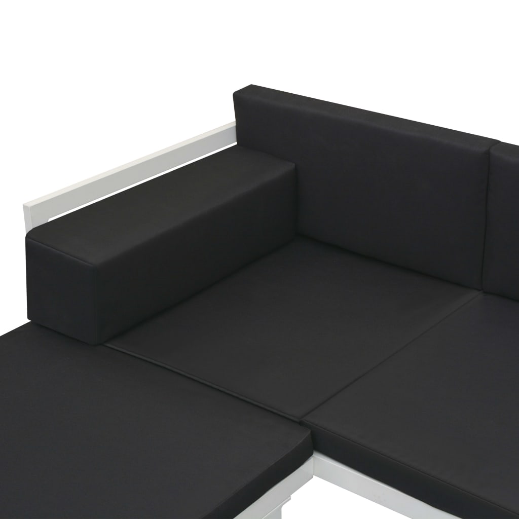 Salon de jardin 4 pcs et coussins Aluminium Noir - XIOS