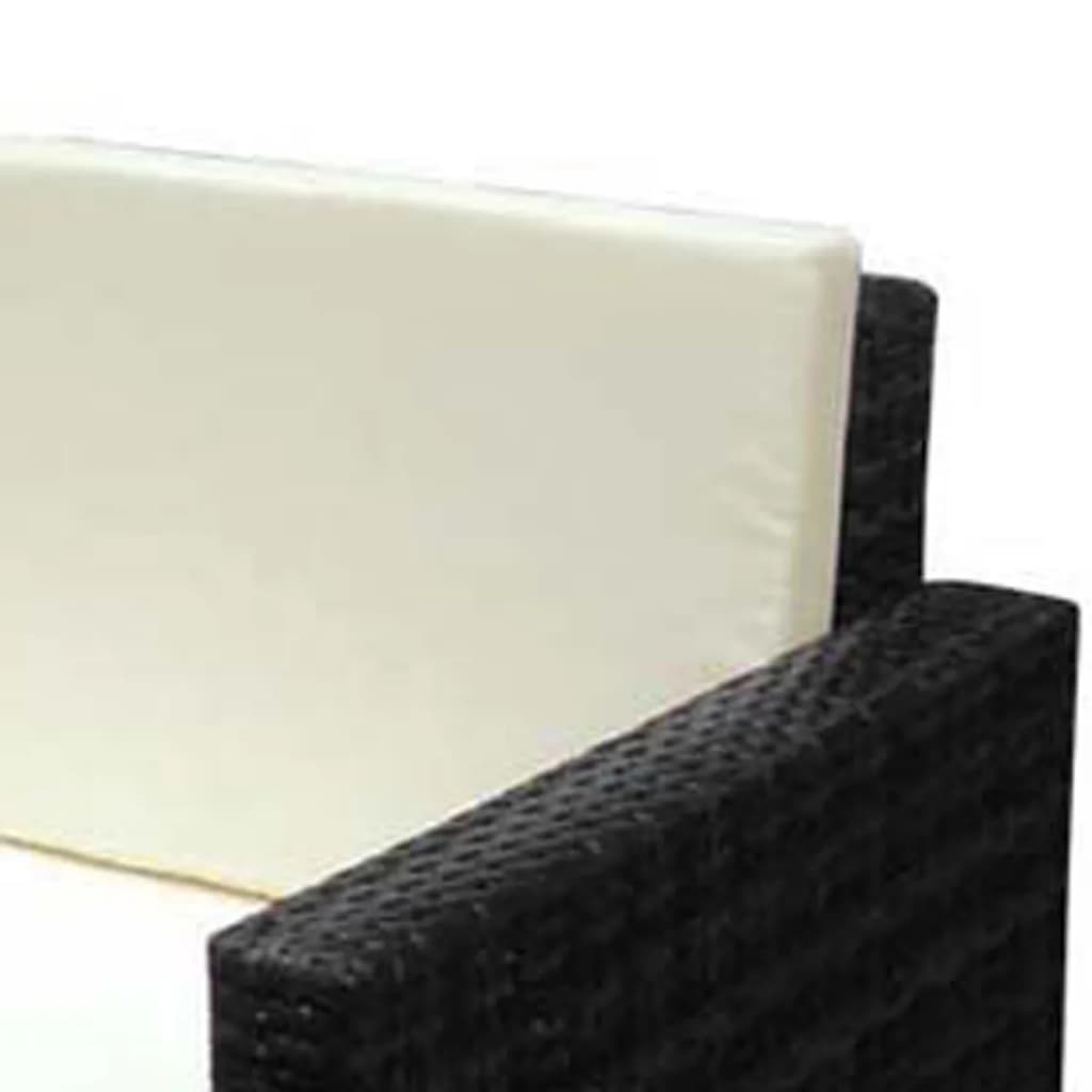 Salon de jardin 2 pcs avec coussins Résine tressée Noir - XIOS