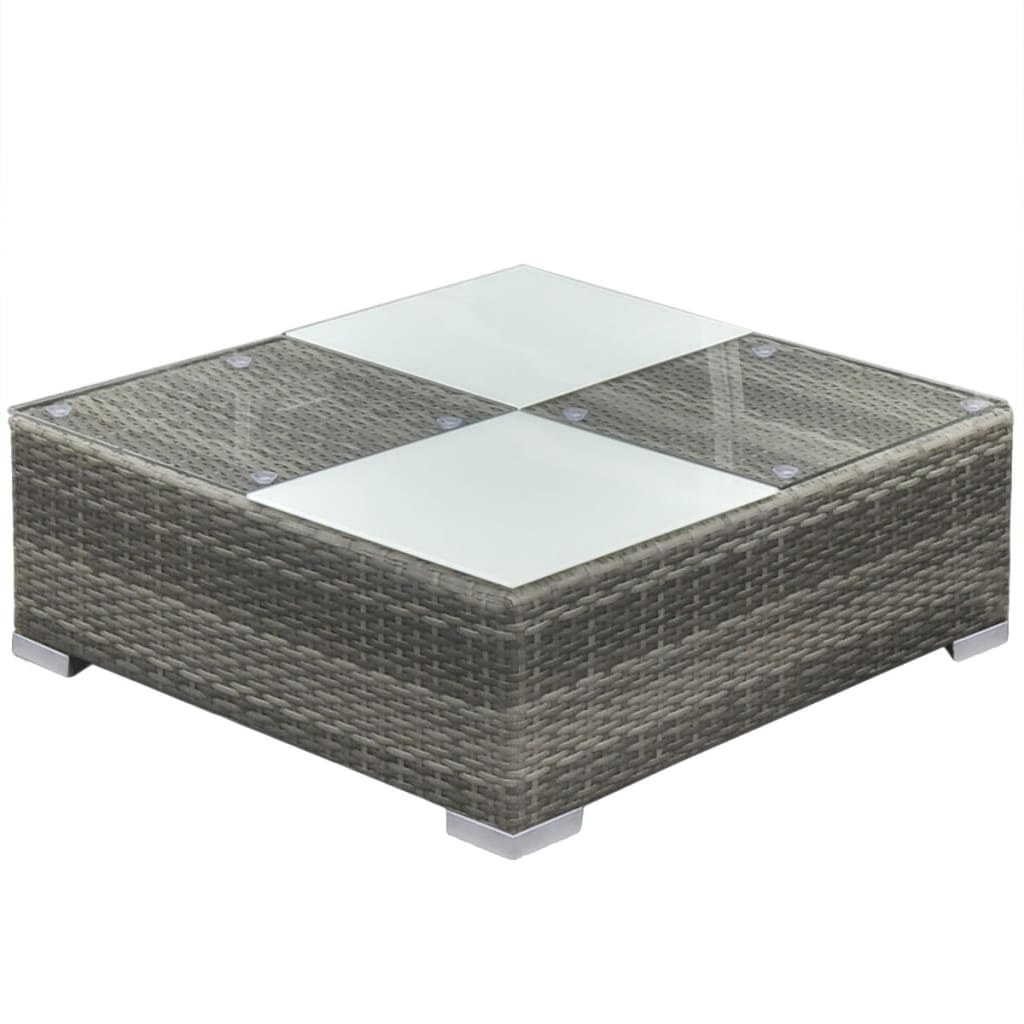 Salon de jardin 5 pcs avec coussins résine tressée gris - XIOS