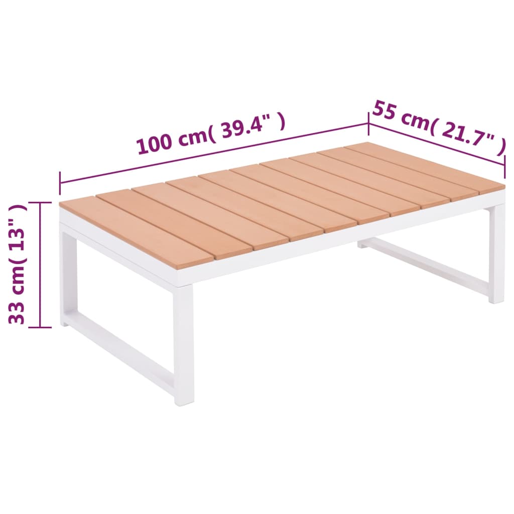 Salon de jardin 4 pcs avec coussins Aluminium et WPC - XIOS