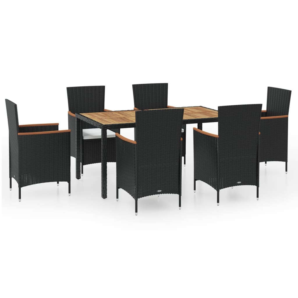Ensemble à manger d'extérieur 7pcs avec coussins Résine tressée - XIOS