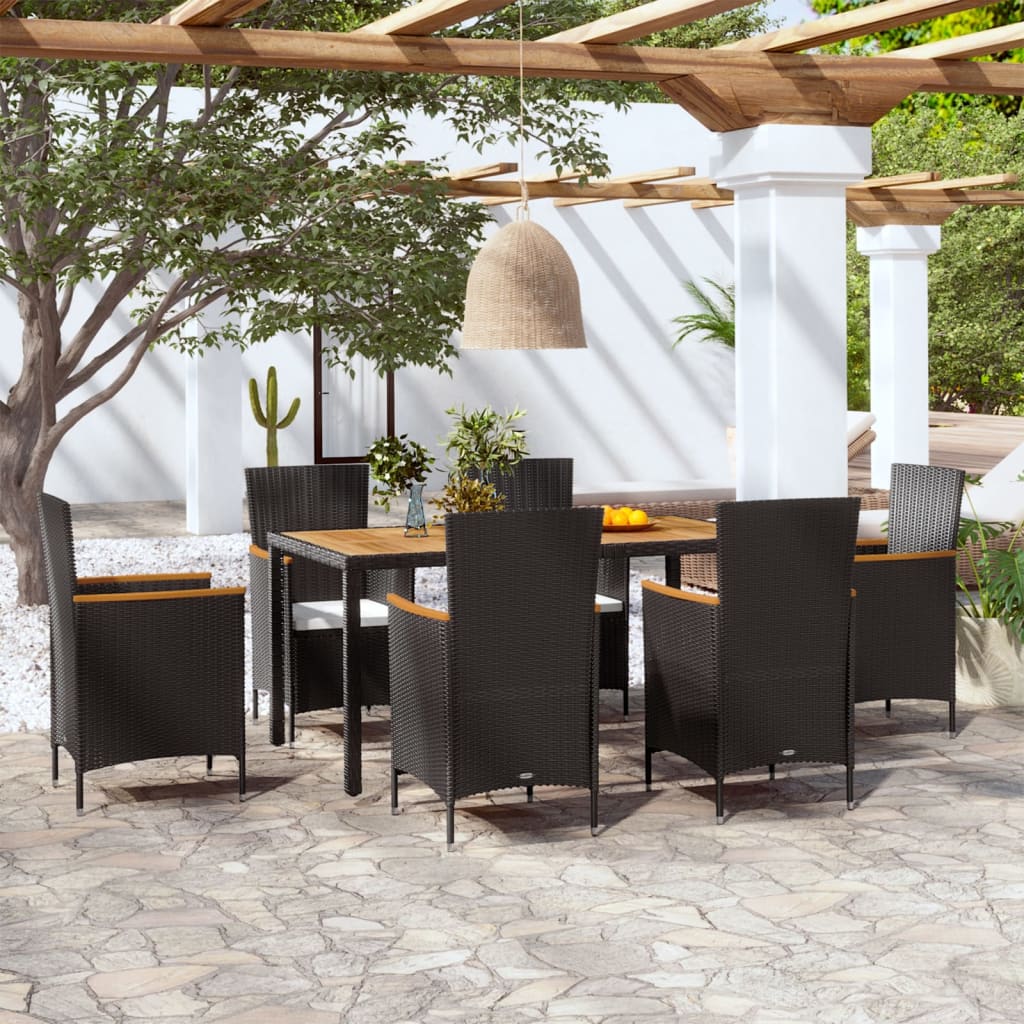 Ensemble à manger d'extérieur 7pcs avec coussins Résine tressée - XIOS