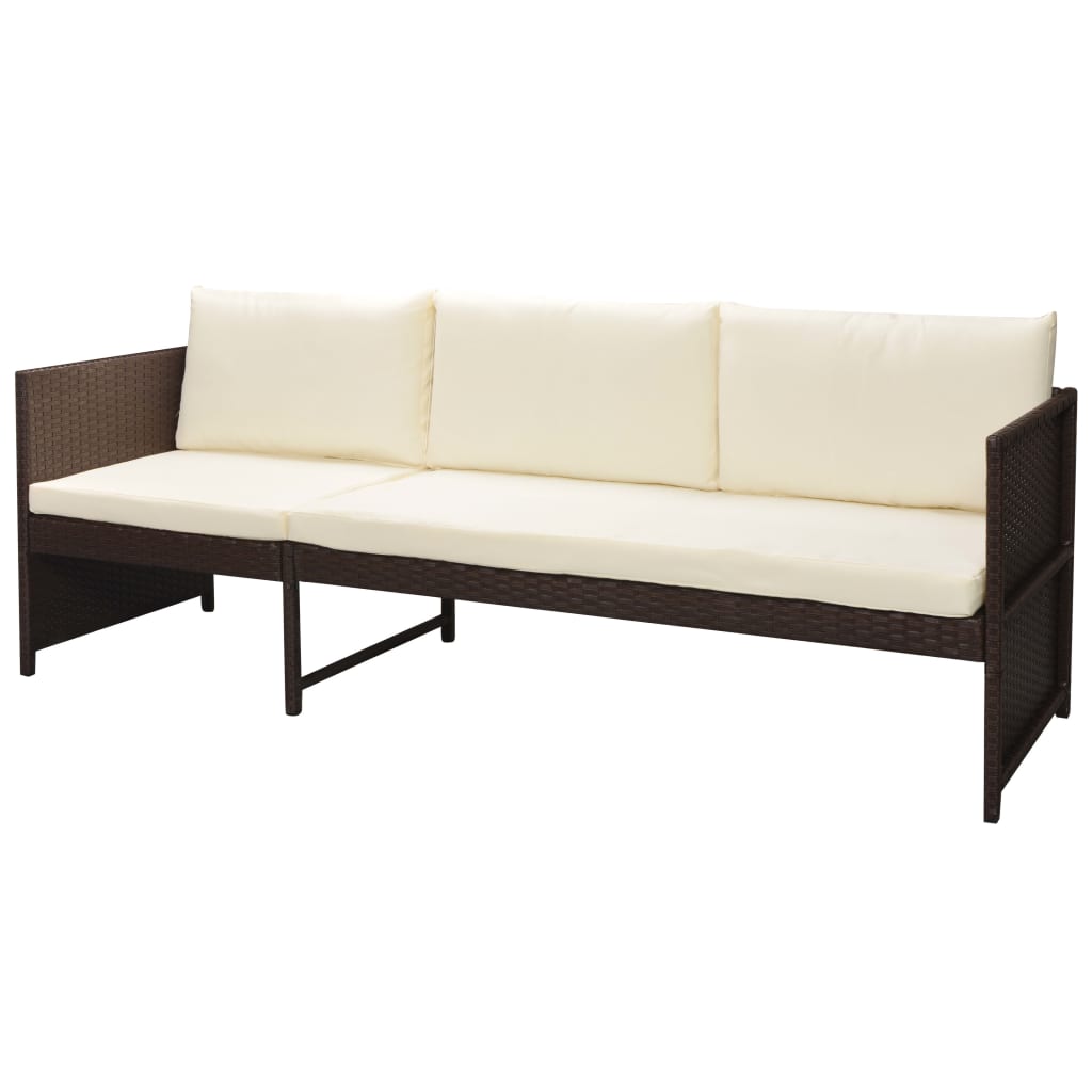 Salon de jardin 6 pcs avec coussins Résine tressée Marron - XIOS