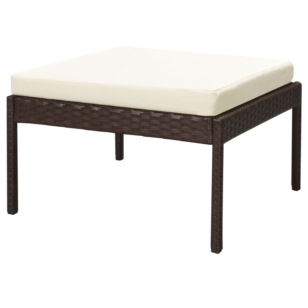 Salon de jardin 6 pcs avec coussins Résine tressée Marron - XIOS