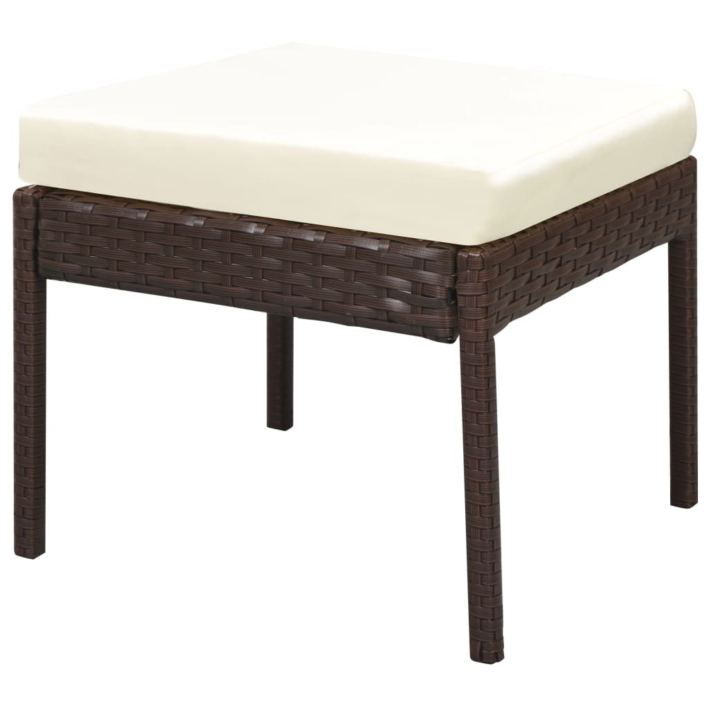 Salon de jardin 6 pcs avec coussins Résine tressée Marron - XIOS