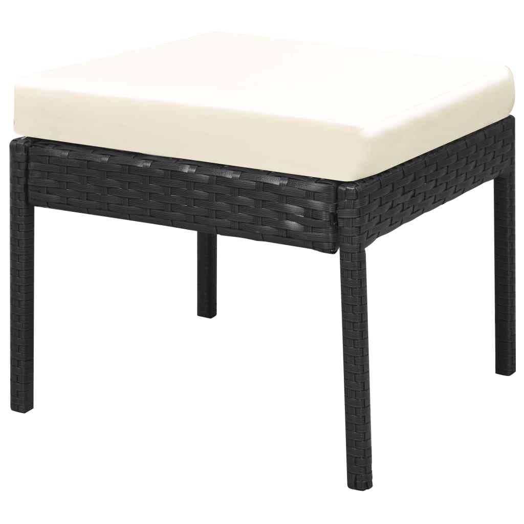 Salon de jardin 6 pcs avec coussins résine tressée noir - XIOS