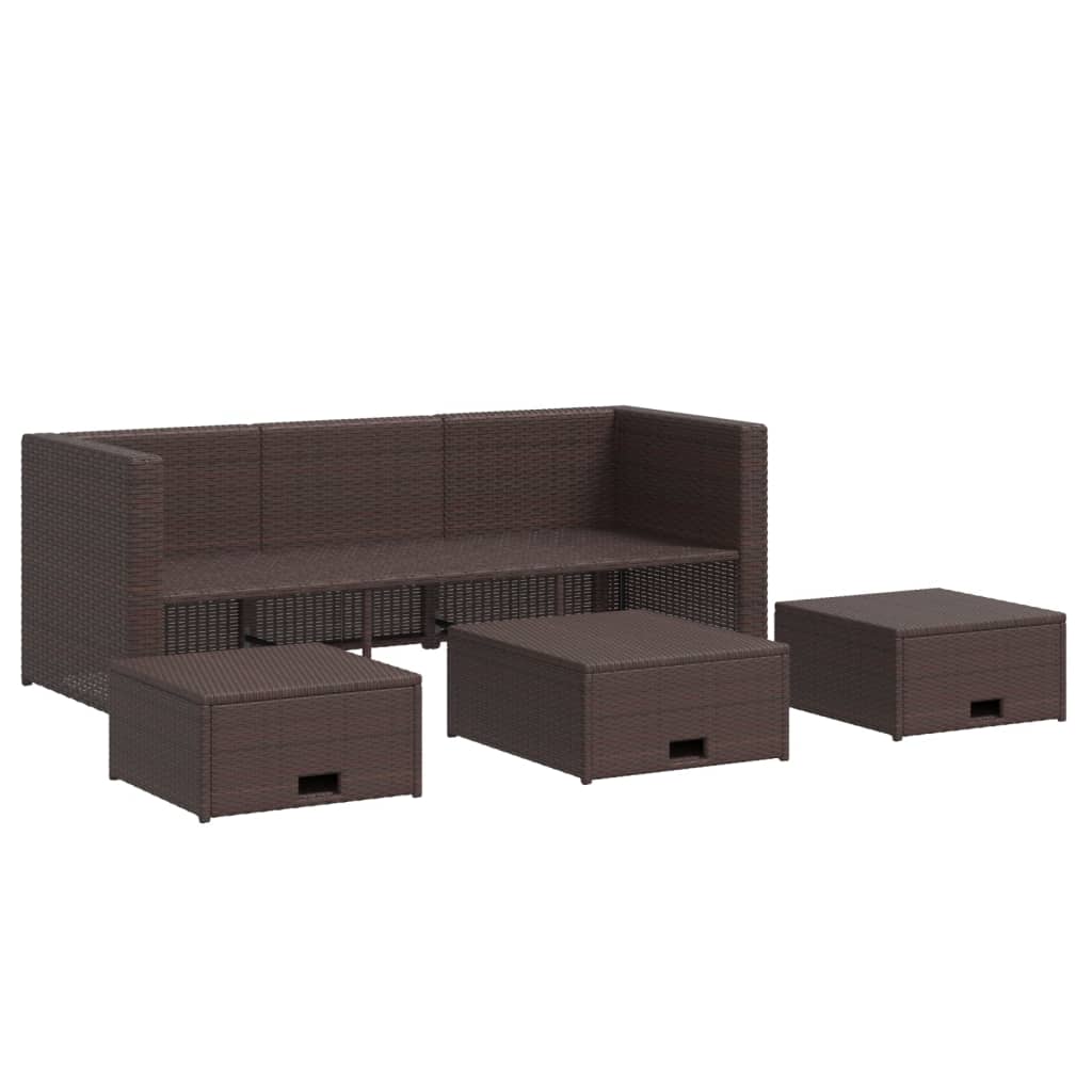 Salon de jardin 4 pcs avec coussins Résine tressée Marron - XIOS