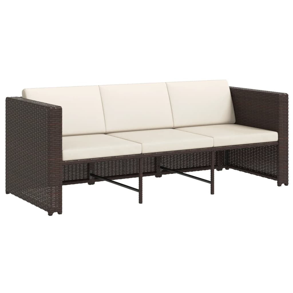 Salon de jardin 4 pcs avec coussins Résine tressée Marron - XIOS
